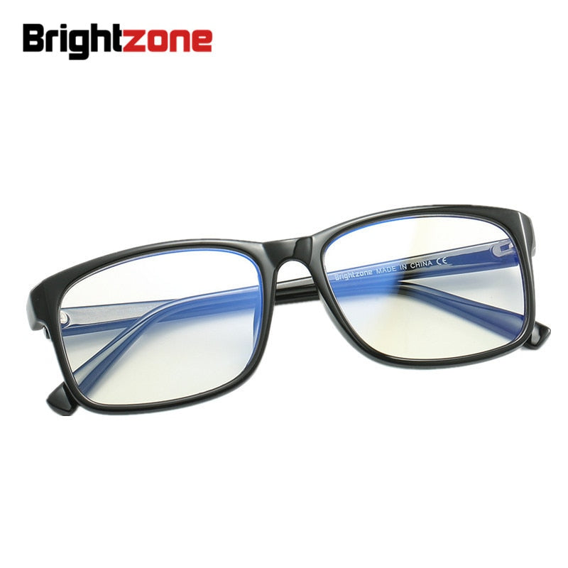 Brightzone Men's Full Rim Square TR90 Titanium Eyeglasses Frame 6913 - Lightweight Durable Glasses for Work, Reading & Everyday Wear