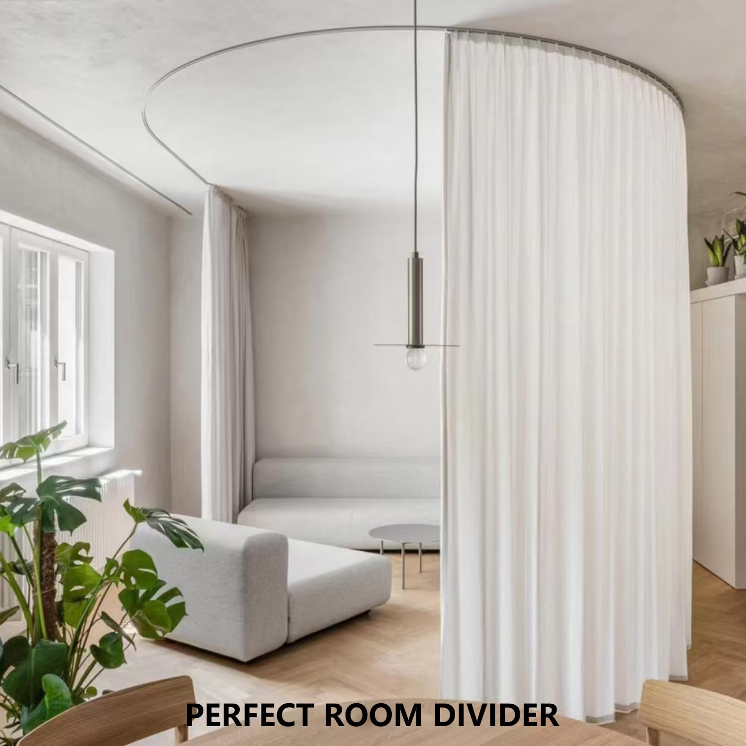 3M (9.8FT) Flexible Bendable Ceiling Curtain Track System - Room Divider Rail for Living Room, Shower, RV & Hospital | Easy Installation for Home, Office & Commercial Spaces