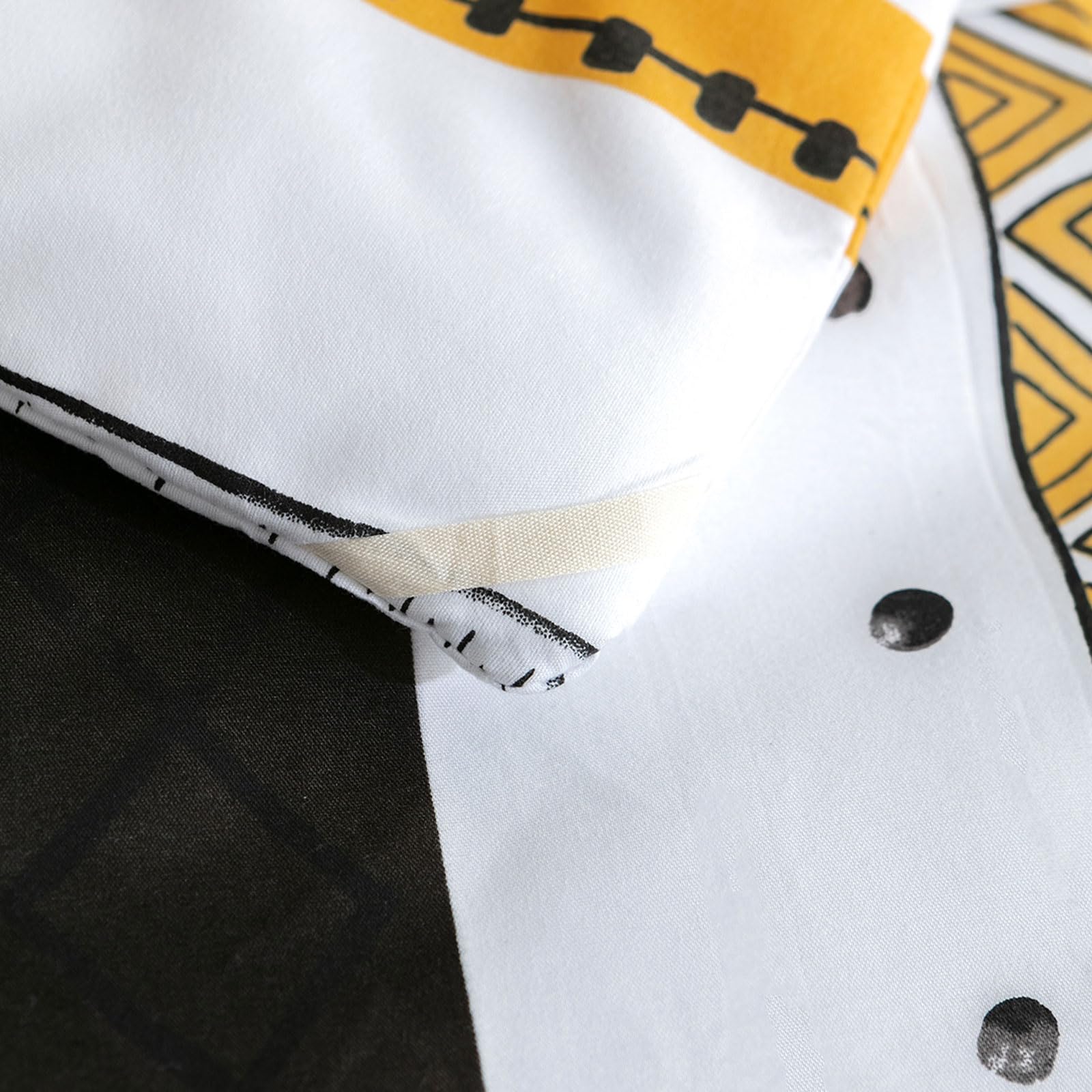 EAVD Modern Geometric Comforter Set Twin XL - Soft Microfiber Black & Yellow Reversible Bedding - All-Season Lightweight Comforter with 2 Pillowcases - Perfect for Kids, Teens & Guest Rooms - Geometric Pattern Home Decor for Modern Bedrooms