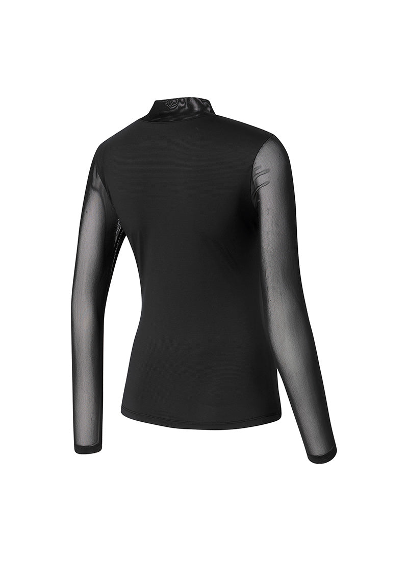 Breathable Mock Neck Mesh Baselayer Top for Men & Women - Lightweight Workout Shirt for Running, Yoga, and Gym Training