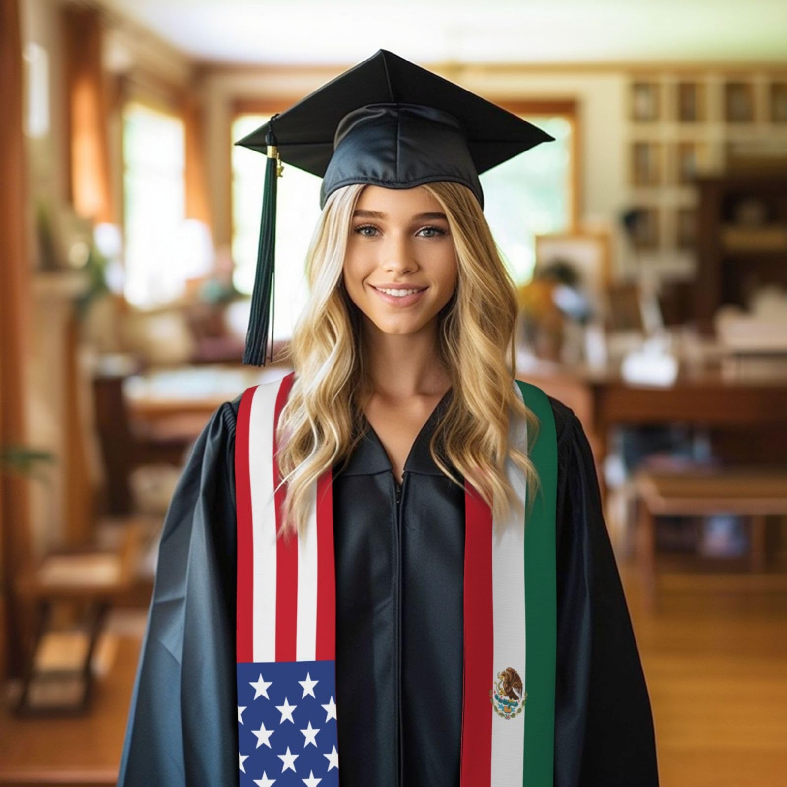 Graduation Stole Scarf for Study Abroad - International Unisex Sash for Adults - Perfect for Graduation Ceremonies & Study Abroad Celebrations