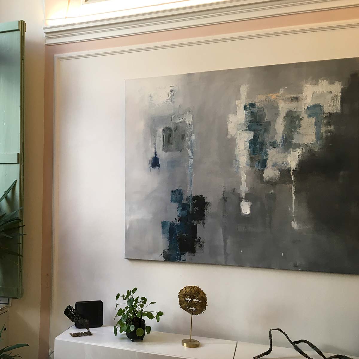 Nero Basalto Oil Painting on Canvas - Abstract Art for Home Decor, Office & Living Room Wall Art