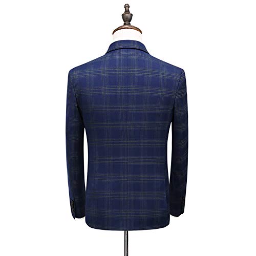 Men's Slim Fit Double Breasted Plaid 3-Piece Suit | Formal Tuxedo for Weddings, Business & Special Occasions