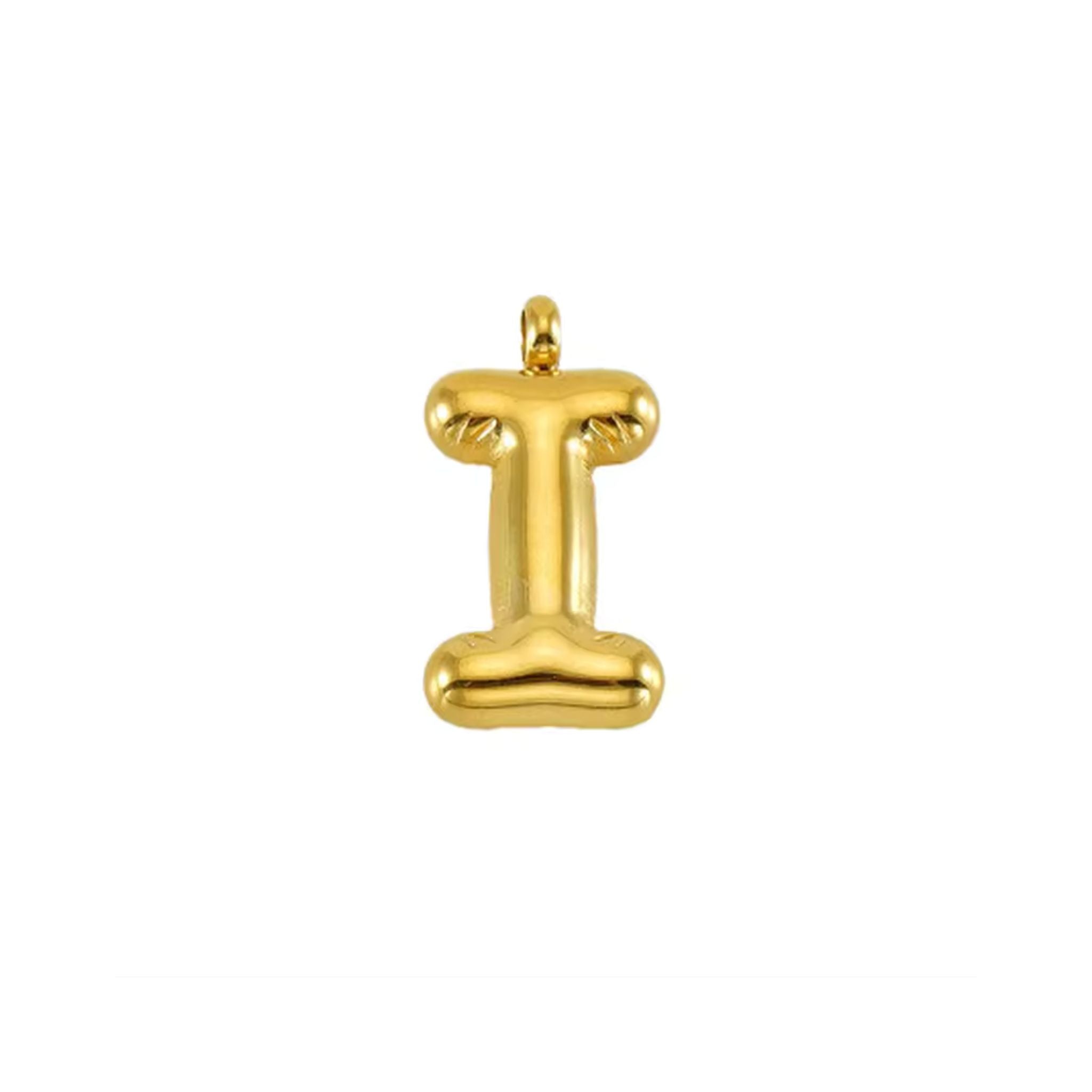 Puffy Gold Letter Pendant Necklace - 14K Gold Plated Initial Charm Jewelry for Women - Perfect for Gifts, Birthdays & Everyday Elegance