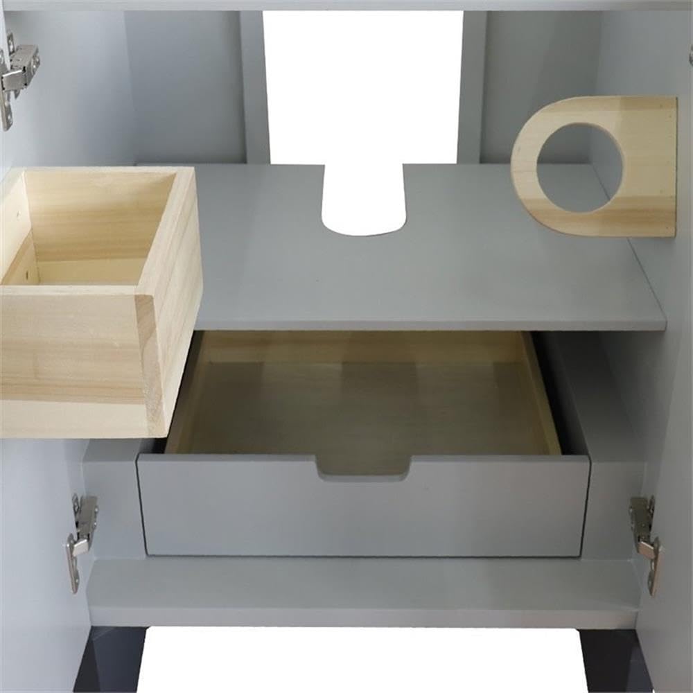 Kolb 24 Inch Single Sink Bathroom Vanity in Light Gray - Solid Wood Cabinet Only for Modern Home & Powder Room Decor