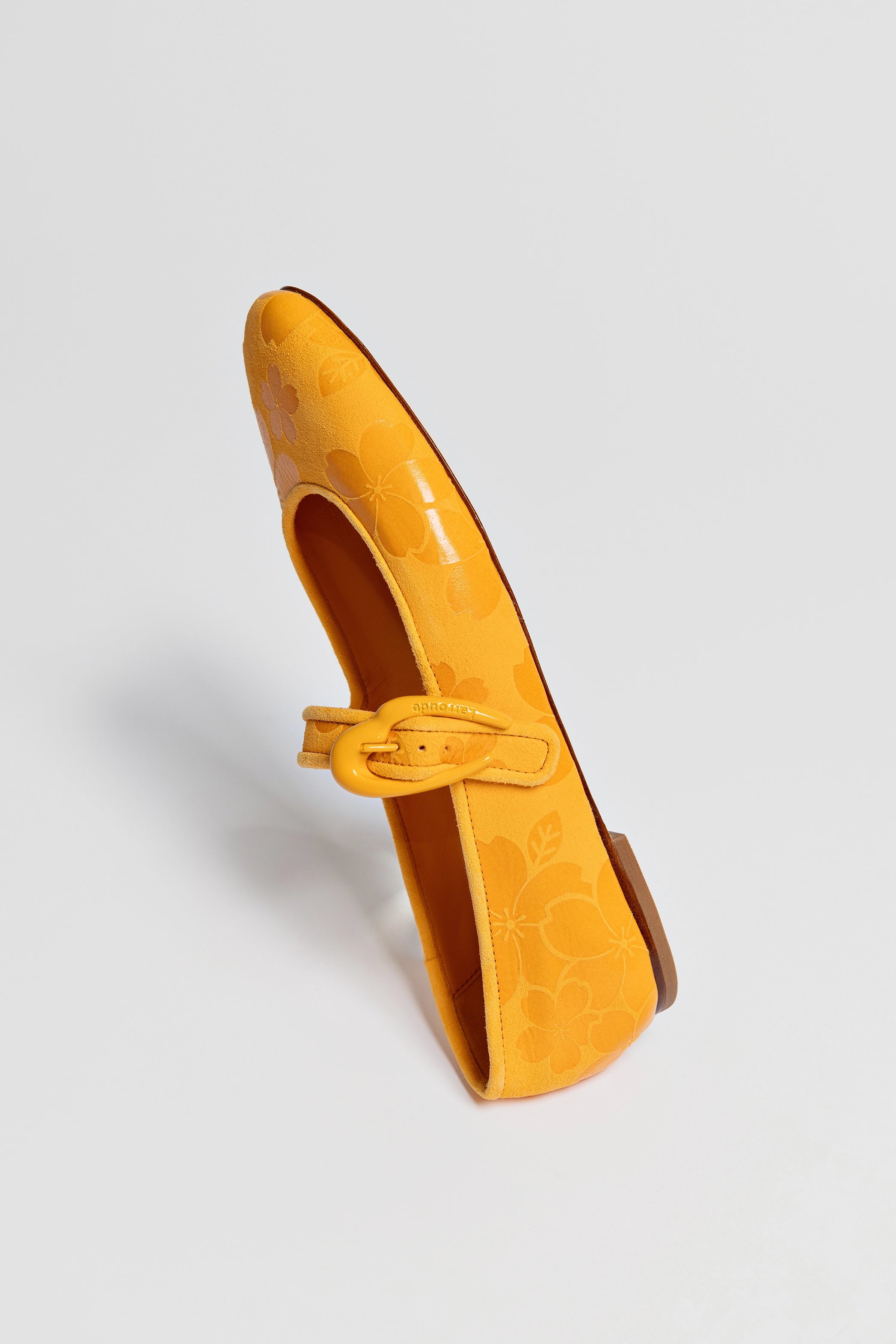 Verona Ballet Flat Shoes for Women - Amber Sakura Printed Suede Comfortable Slip-On Loafers | Perfect for Work, Casual Outfits & Spring Fashion