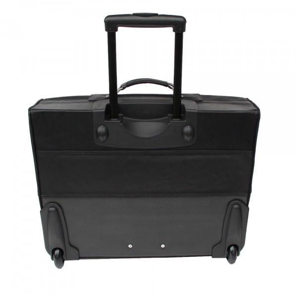 Premium Piel Leather Garment Bag with Wheels - Travel Suit Carrier for Business Trips & Weddings - Durable Hanging Clothes Organizer for Airlines & Cruises