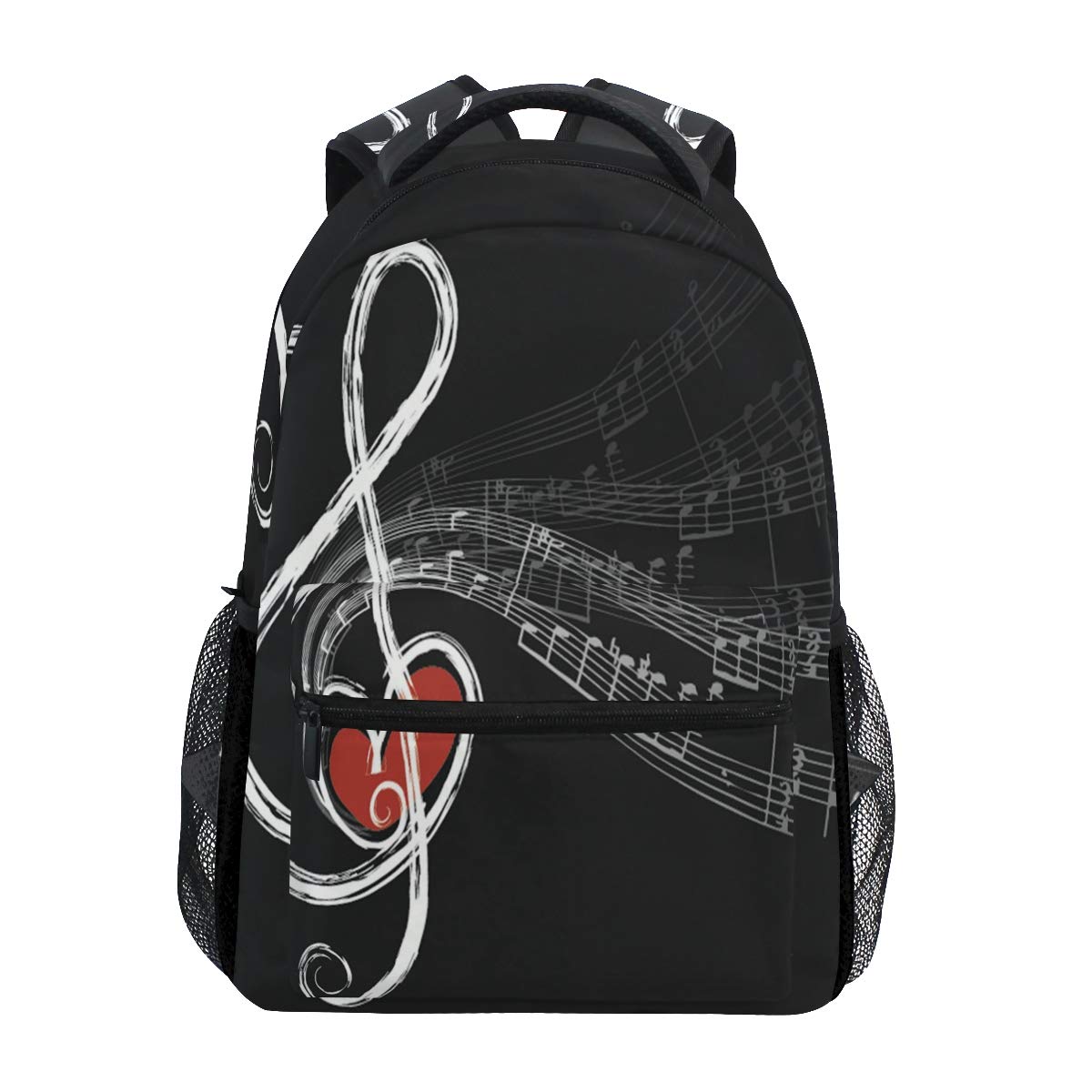 Pfrewn Summer Retro Music Note Backpack - Water Resistant Daypack for Men & Women, Musical Instrument Bag, Mini Backpack Purse for Travel, Sports & School Use