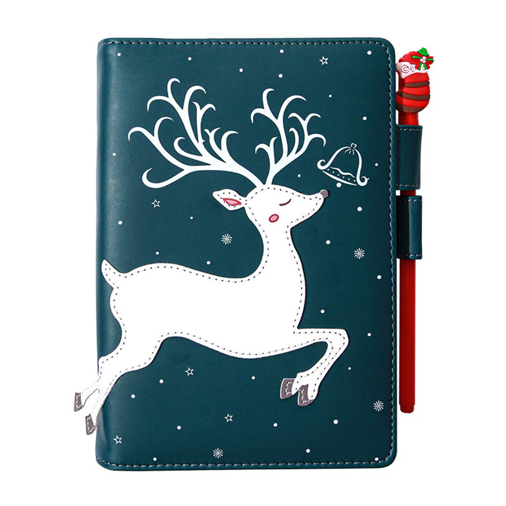 Premium Christmas Elk Leather Journal for Women - Elegant Writing Notebook, Diary & Planner with Pen Set - Perfect for Gift Giving, Daily Reflection & Creative Writing