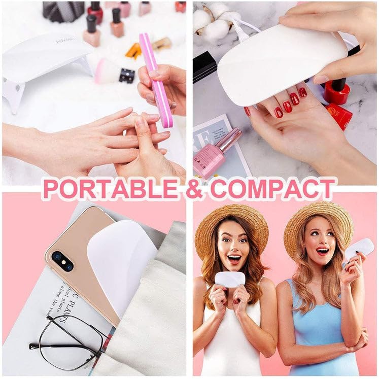 Professional Mini Nail Polish Dryer Machine - Fast UV LED Nail Lamp for Gel Polish Curing at Home & Salon | Portable Manicure Tool for Nail Art, Acrylics & DIY Nail Care