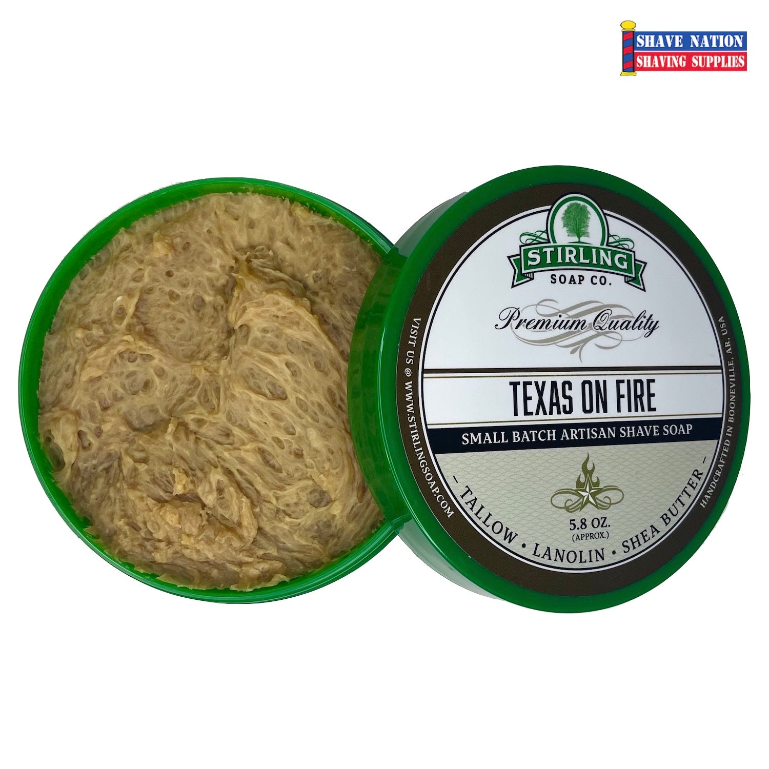 Premium Stirling Shaving Soap for Men - All-Natural Ingredients for Smooth Shaving - Perfect for Wet Shaving & Beard Care at Home or Travel
