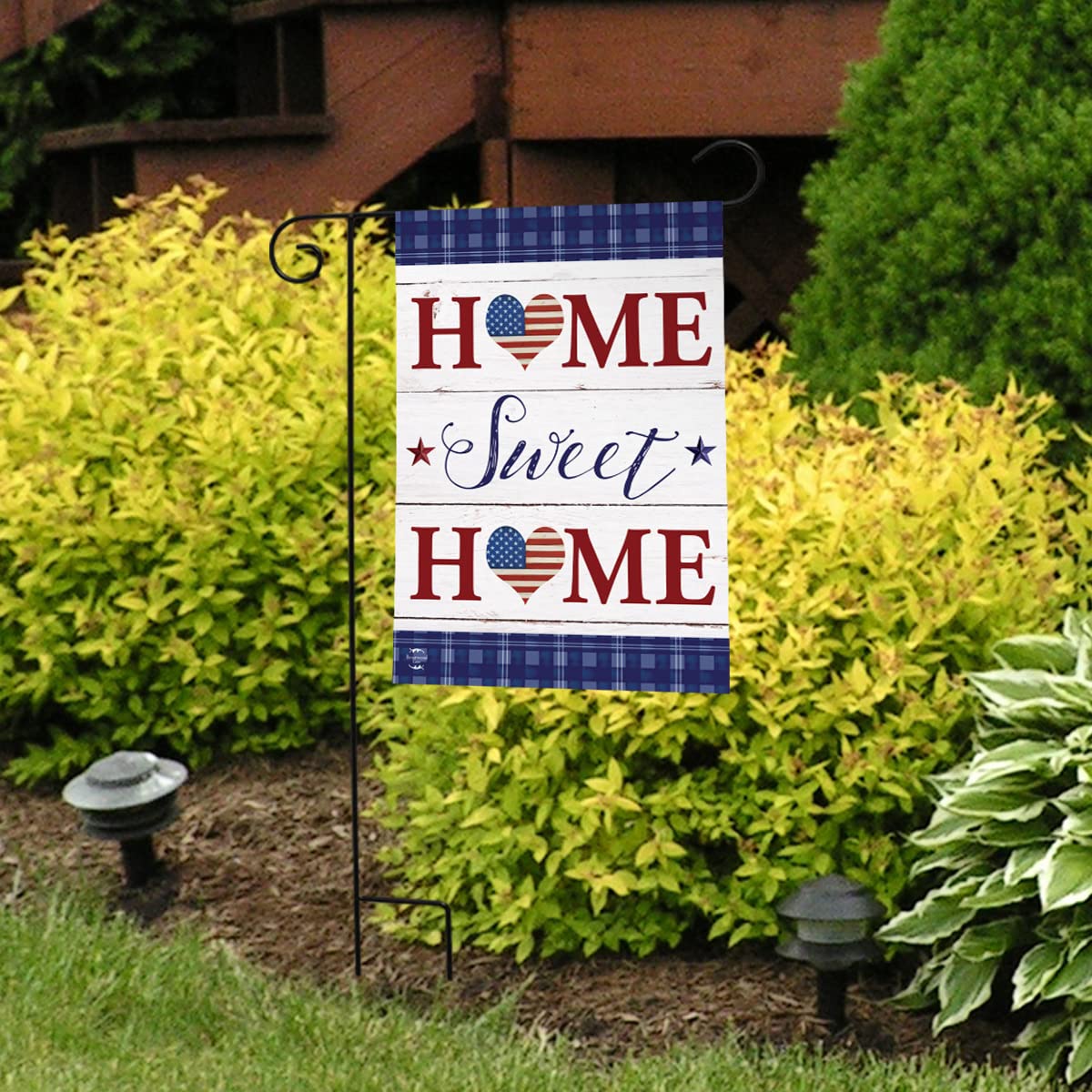 Briarwood Lane Patriotic Home Sweet Home Double-Sided Garden Flag 12.5 x 18 Inch - Perfect for Front Yard, Porch Decor & Seasonal Outdoor Display