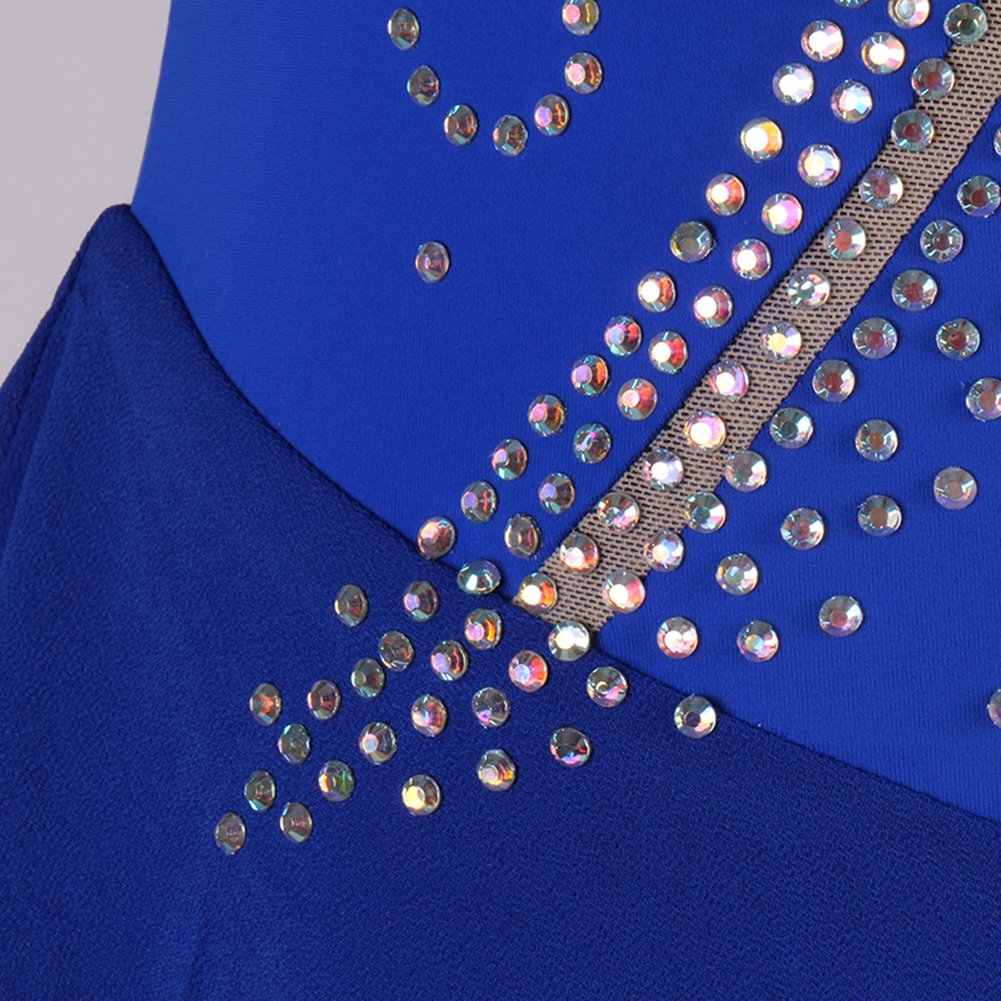Sparkling Rhinestone Figure Skating Dress for Women - Elegant & Sexy Performance Costume for Ice Skating, Competitions & Dance Shows