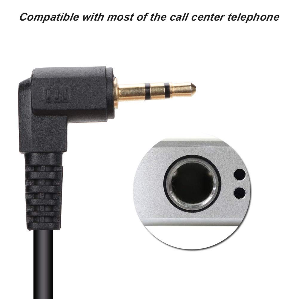 Noise Canceling Call Center Headset with Microphone - 3.5mm Rear Mounted Office Headphones for Customer Service, Compatible with Most Call Center Phones - Perfect for Call Centers, Telemarketing & Remote Work