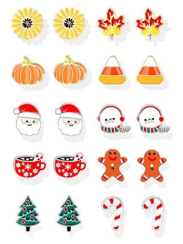A7：10 pairs christmas earrings