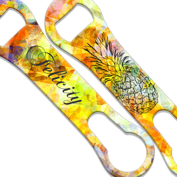 Personalized V Rod® Bottle Opener with Tribal Pineapple Design - Unique Gift for Beer Lovers, BBQ Parties & Outdoor Adventures