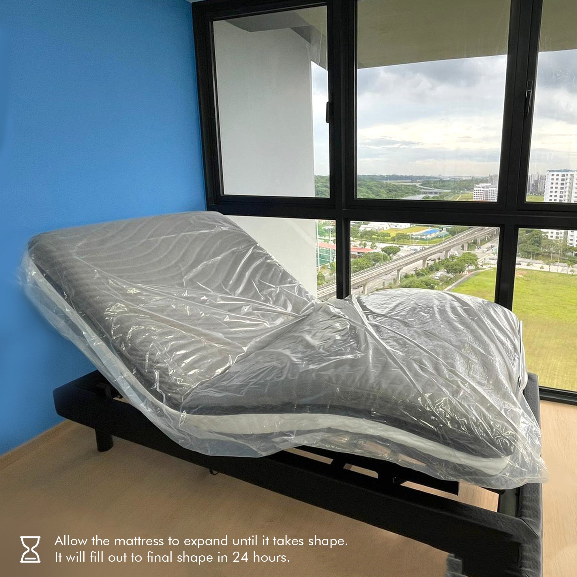 Smart Adjustable Bed Base with Dual Mattress - Ergonomic Support for Back Pain Relief - Perfect for Couples, Home & Office Use