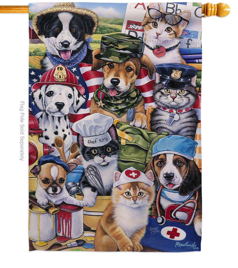 Breeze Decor PT-H-110081-IP Working Paws 28x40 Multicolor Pet Wall Art for Home Decor