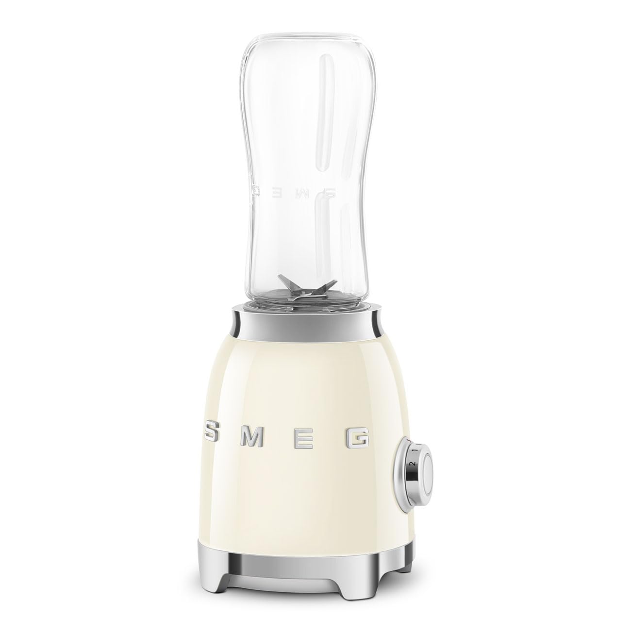 SMEG PBF01CRUS 50's Retro Style Personal Blender - 600W Motor, 2 BPA-Free 600ML Bottles, Backlit Knob (Cream) | Perfect for Smoothies, Protein Shakes & Kitchen Counter Decor