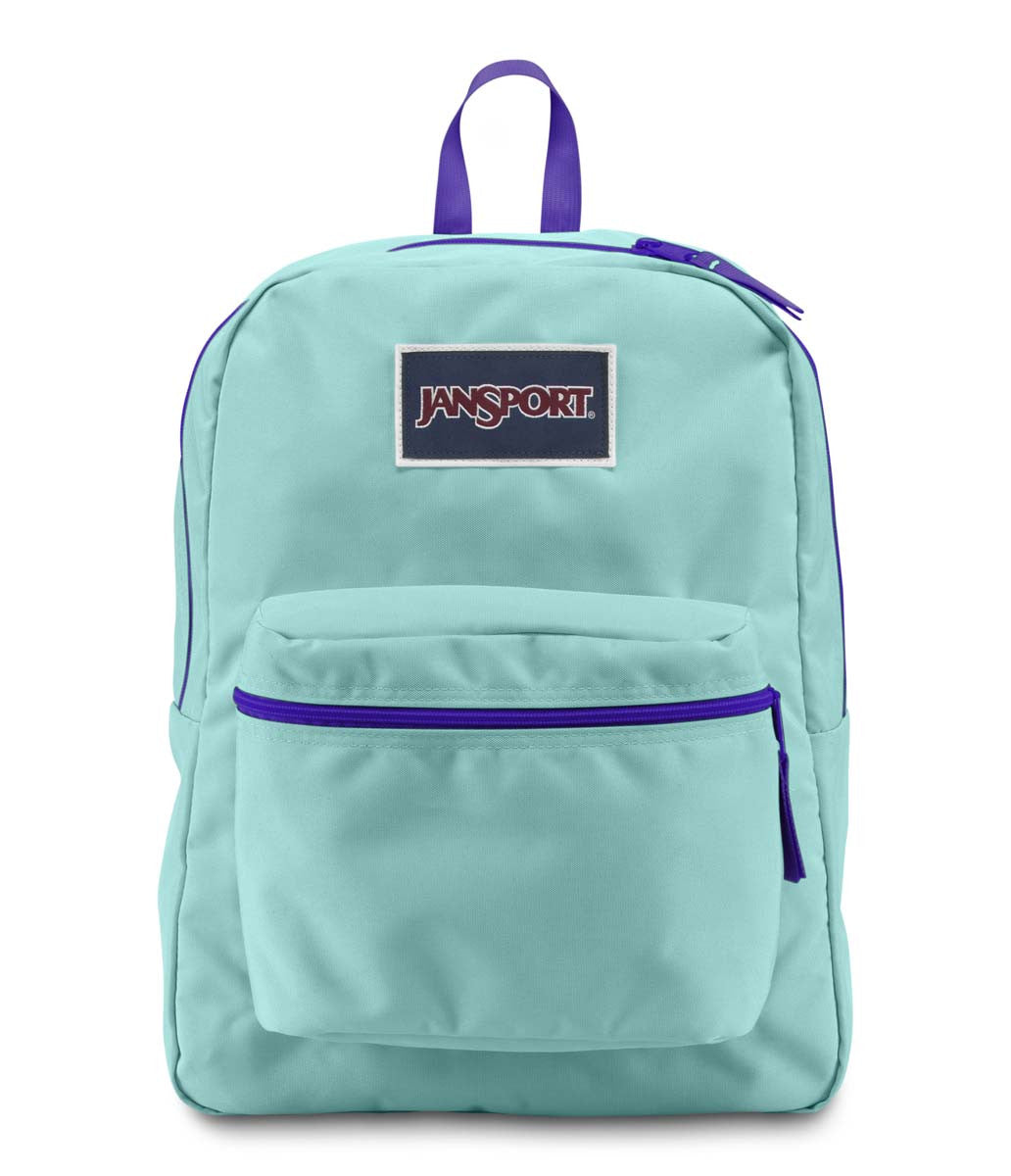 JANSPORT Overexposed Backpack - Aqua Dash/Violet Purple - Durable School & Travel Backpack for Students & Commuters - Perfect for College, Work & Outdoor Adventures