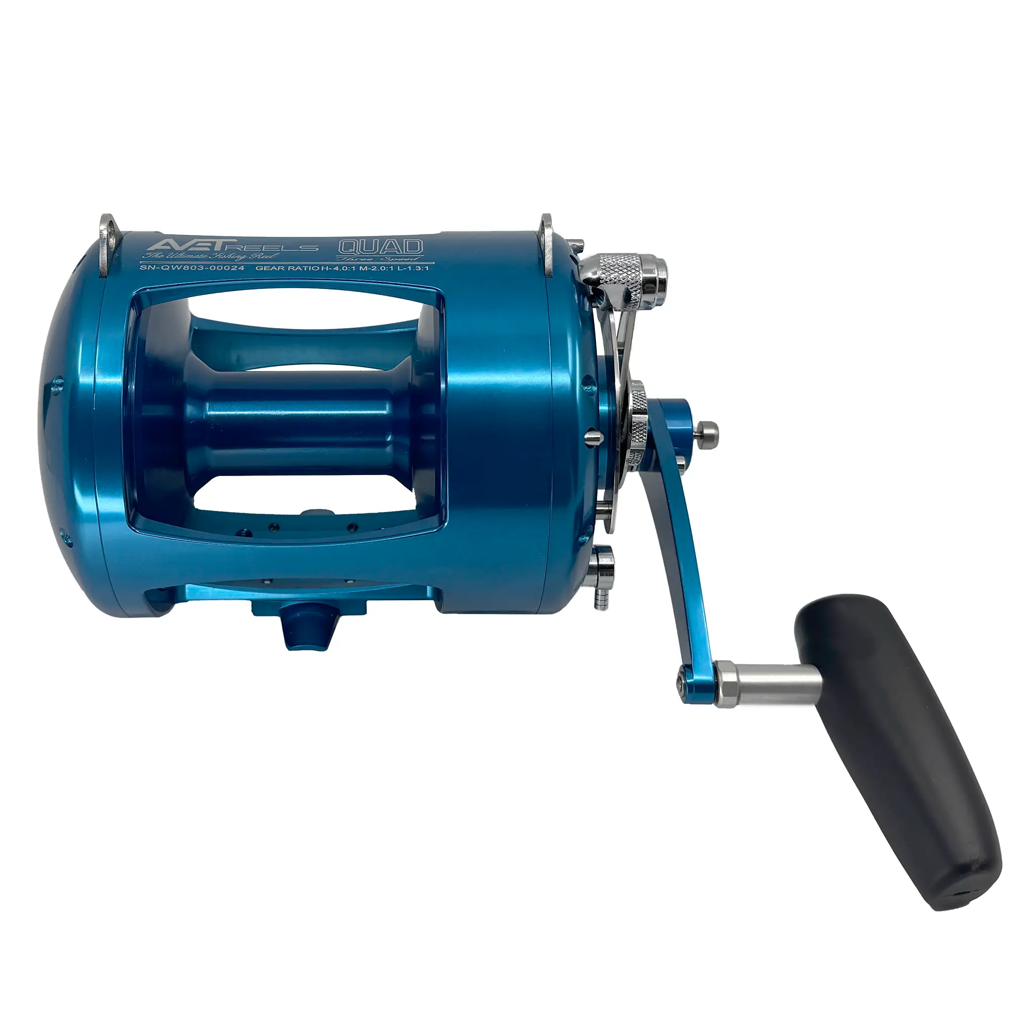 Avet Quad T RX 80W 3-Speed Saltwater Fishing Reel - Heavy Duty Offshore Trolling Reel for Big Game Fishing, Perfect for Deep Sea Fishing & Marlin Tuna Swordfish
