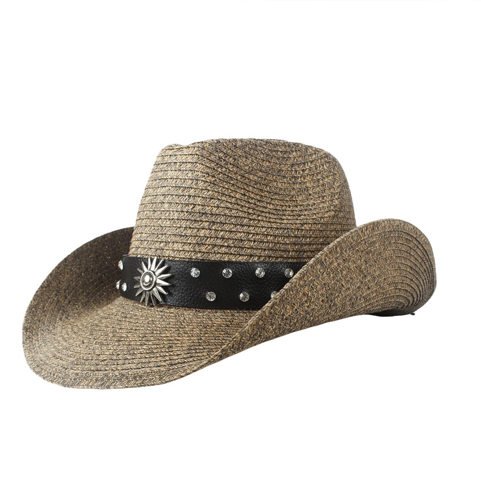 Stylish Western Cowboy Straw Hat for Women - Breathable Summer Beach Hat with Bohemian Tassel Belt - UV Protection Wide Brim Sun Hat for Outdoor, Travel, and Country Music Festivals