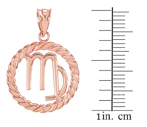 14K Gold Zodiac Sign Charm Pendant - High Polish Roped Circle Design for Necklace Jewelry, Perfect Gift for Birthday, Anniversary & Special Occasions