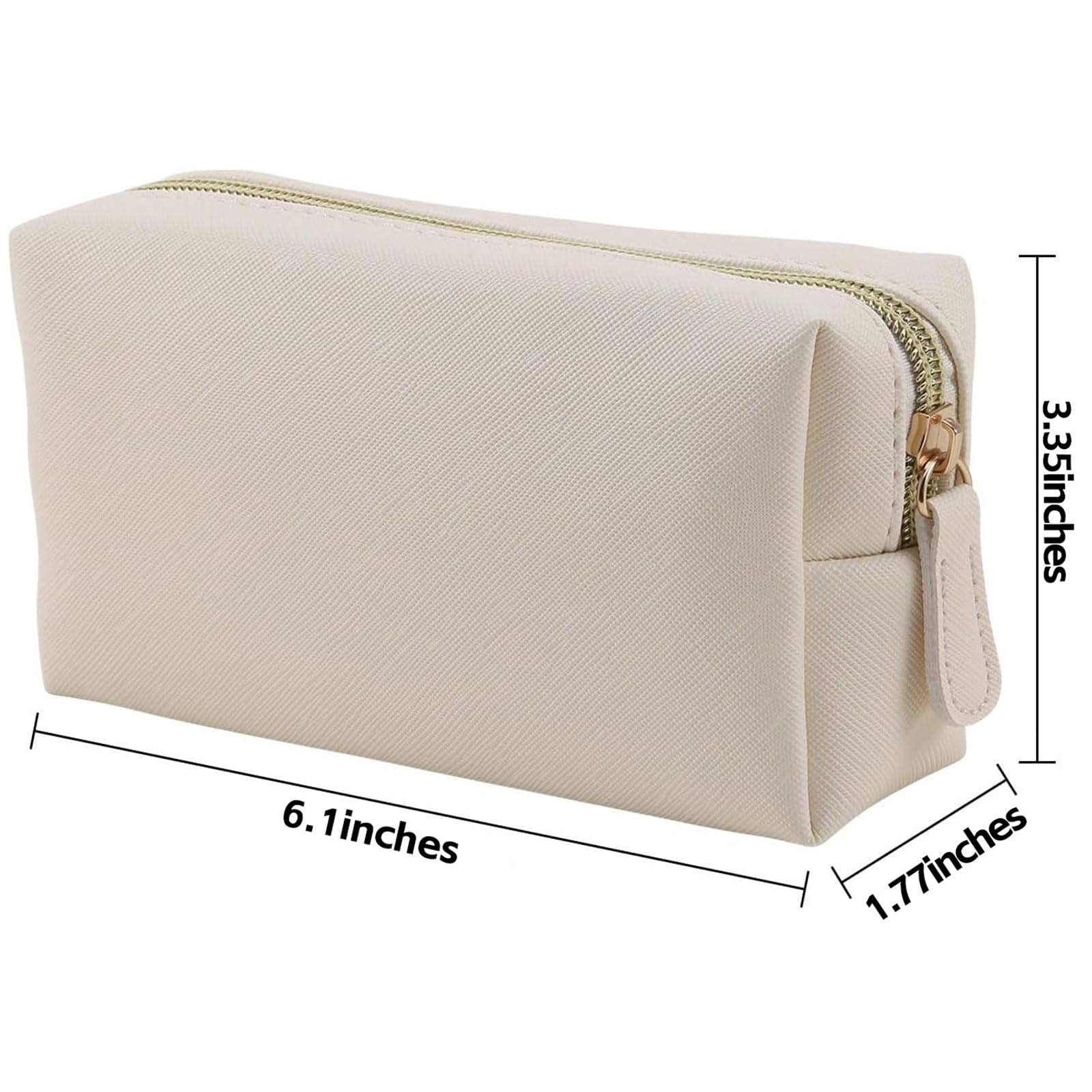 Premium Leather Makeup Bag for Women - Travel Cosmetic Organizer with Zipper, Portable Small Toiletry Pouch for Purse | Perfect for Travel, Gym & Daily Essentials Storage