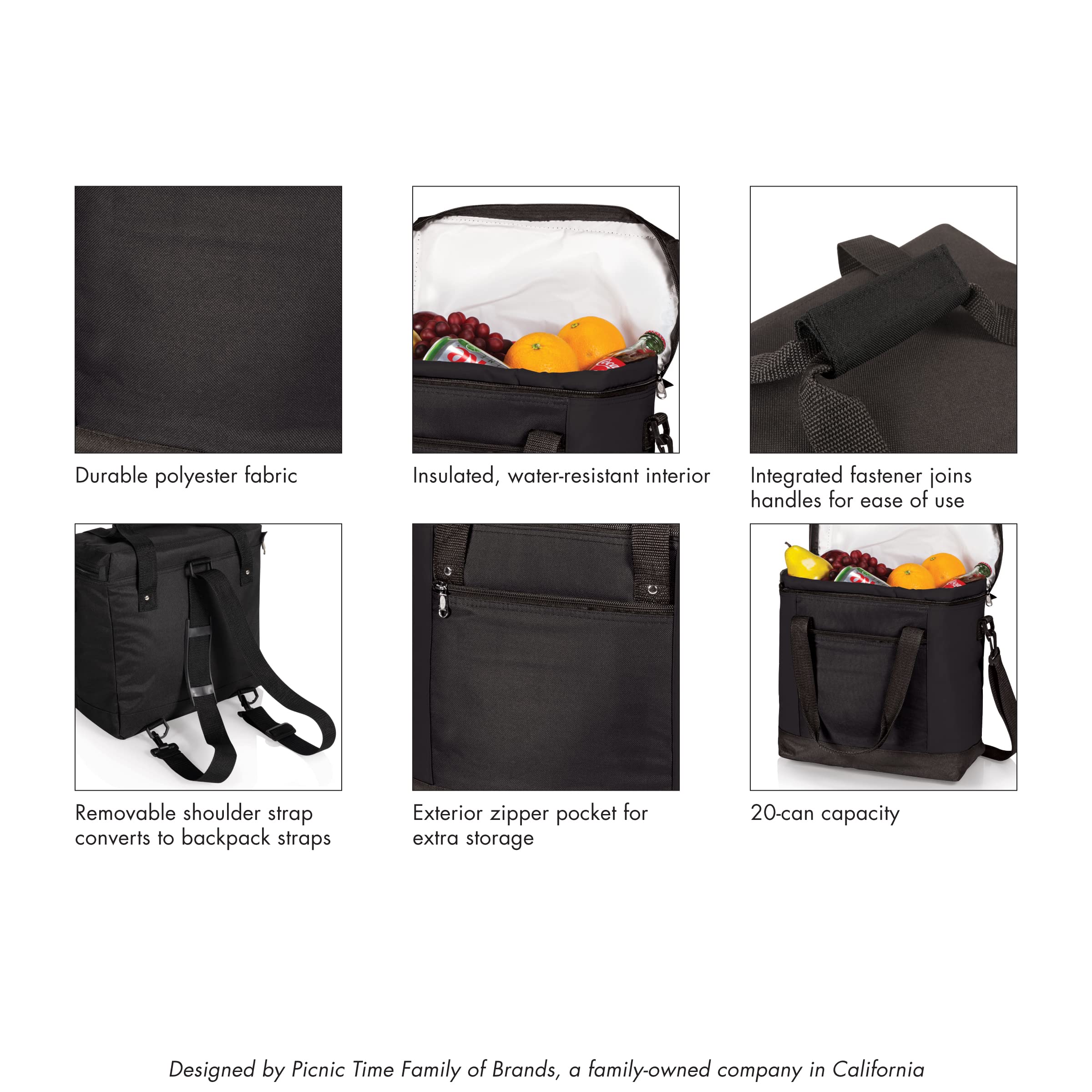 PICNIC TIME NCAA Unisex-Adult Montero Insulated Cooler Tote Bag - Perfect for Beach, Camping, Tailgating & Outdoor Adventures