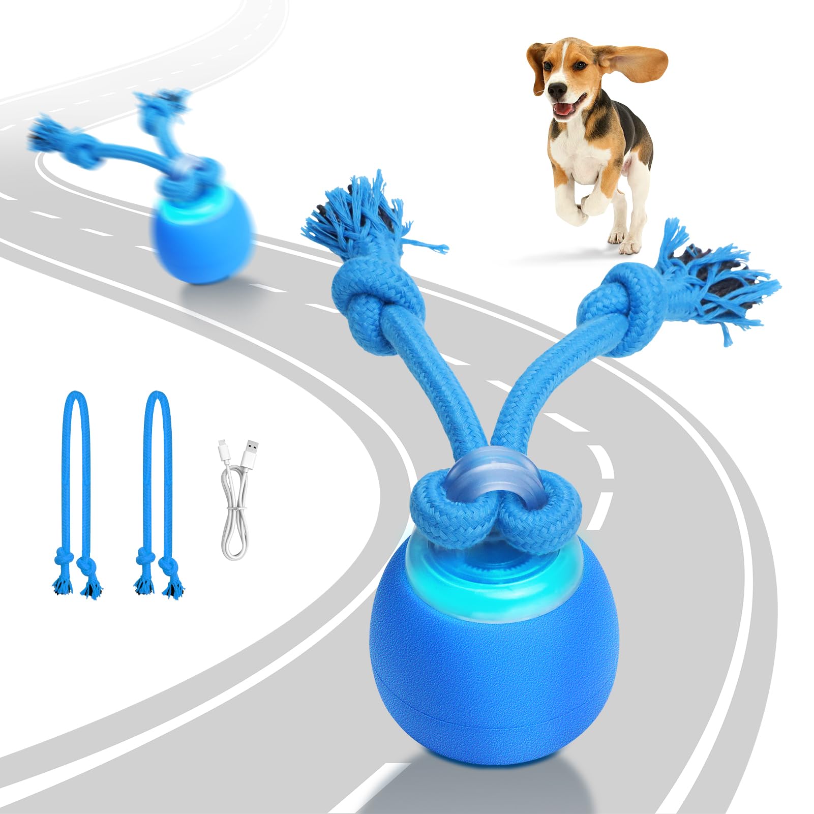 Interactive Electric Dog Ball Toy - Rechargeable Touch Wake-Up with Chirping Sounds for Indoor & Outdoor Play - Fun Pet Training & Exercise Toy for Small & Large Dogs