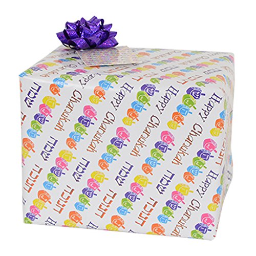 Premium Chanukah Gift Wrapping Paper with Dreidel Design - Holiday Present Wrapping for Hanukkah Gifts, Party Decorations & Festive Celebrations