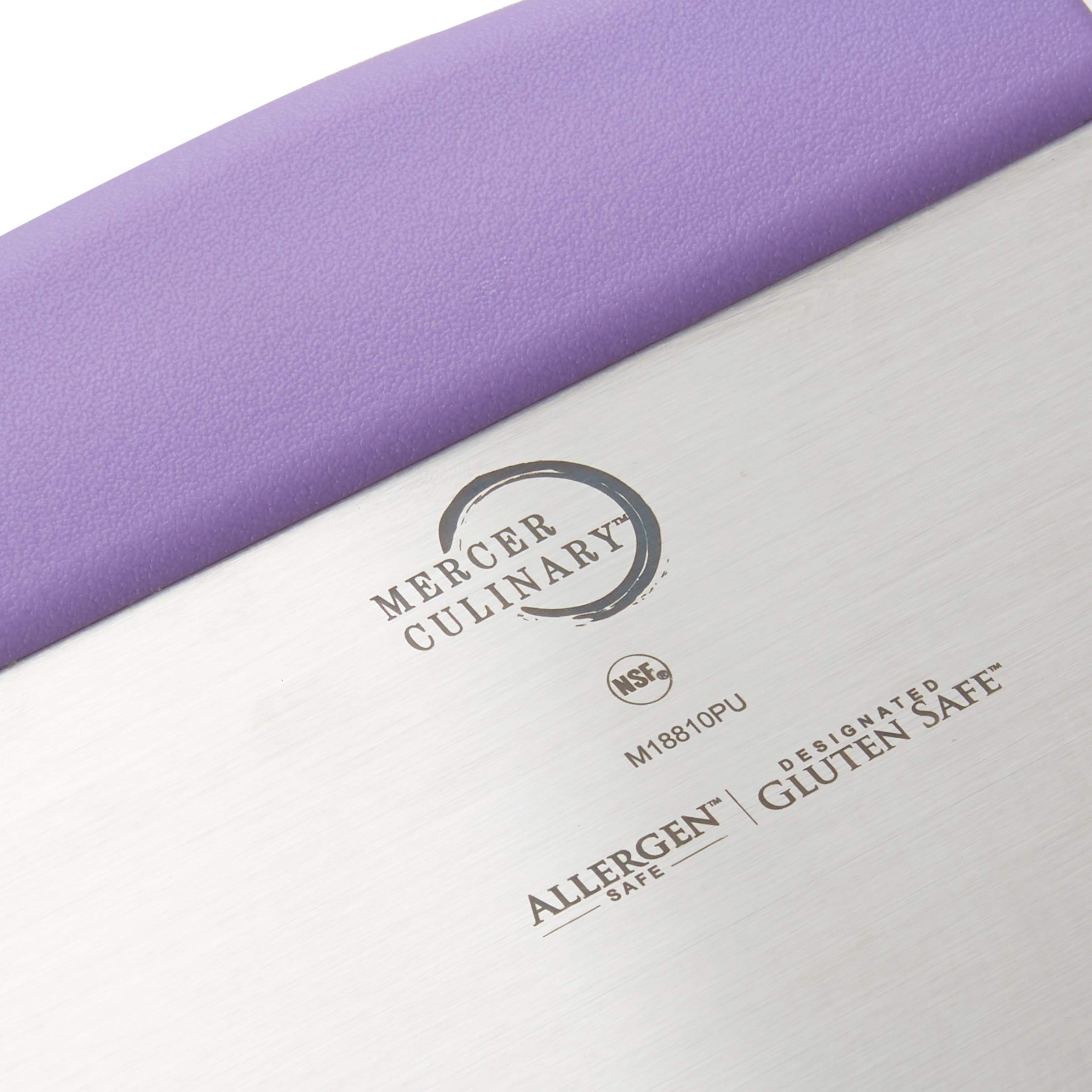 Mercer Culinary Millennia 6-Inch x 3-Inch Stainless Steel Bench Scraper with Purple Handle - Dough Cutter, Pastry Tool, Baking Accessory for Home & Professional Kitchens