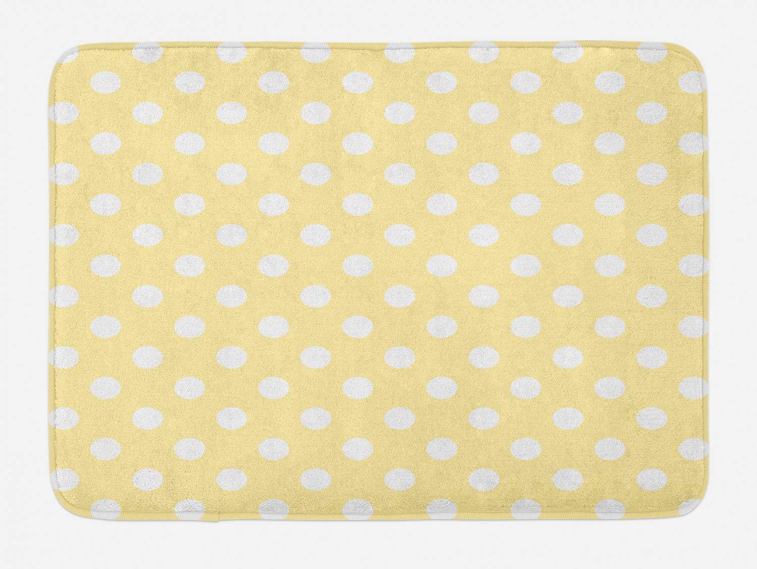 Ambesonne Non-Slip Bath Mat - Retro Yellow Dots Design, Plush Soft 30