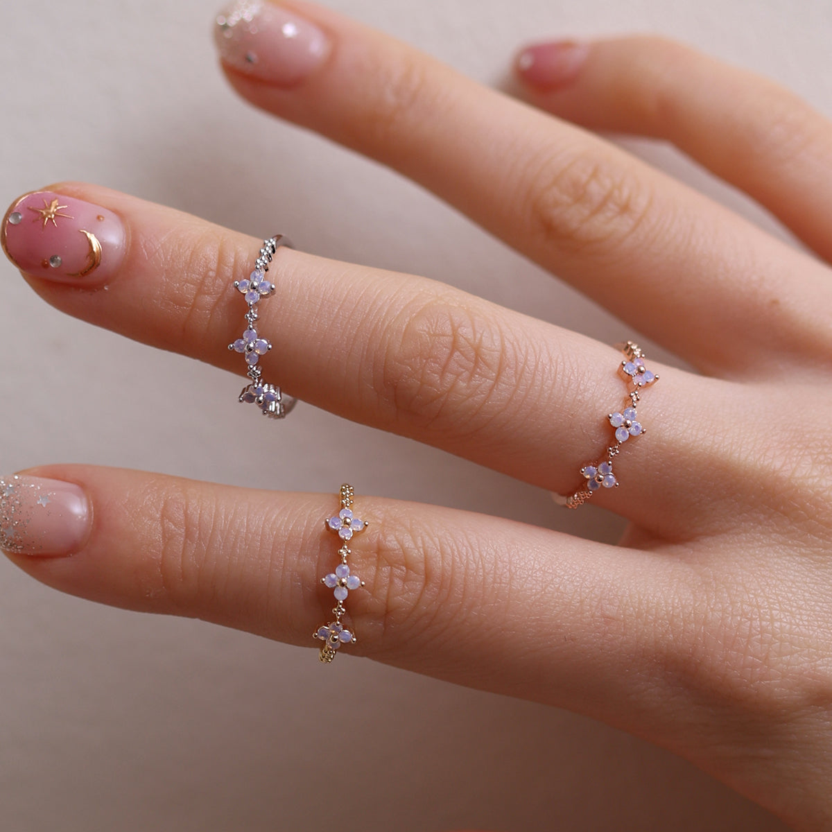 Moonstone Daisy Ring - Elegant Floral Jewelry for Women | Perfect for Weddings, Parties & Everyday Wear