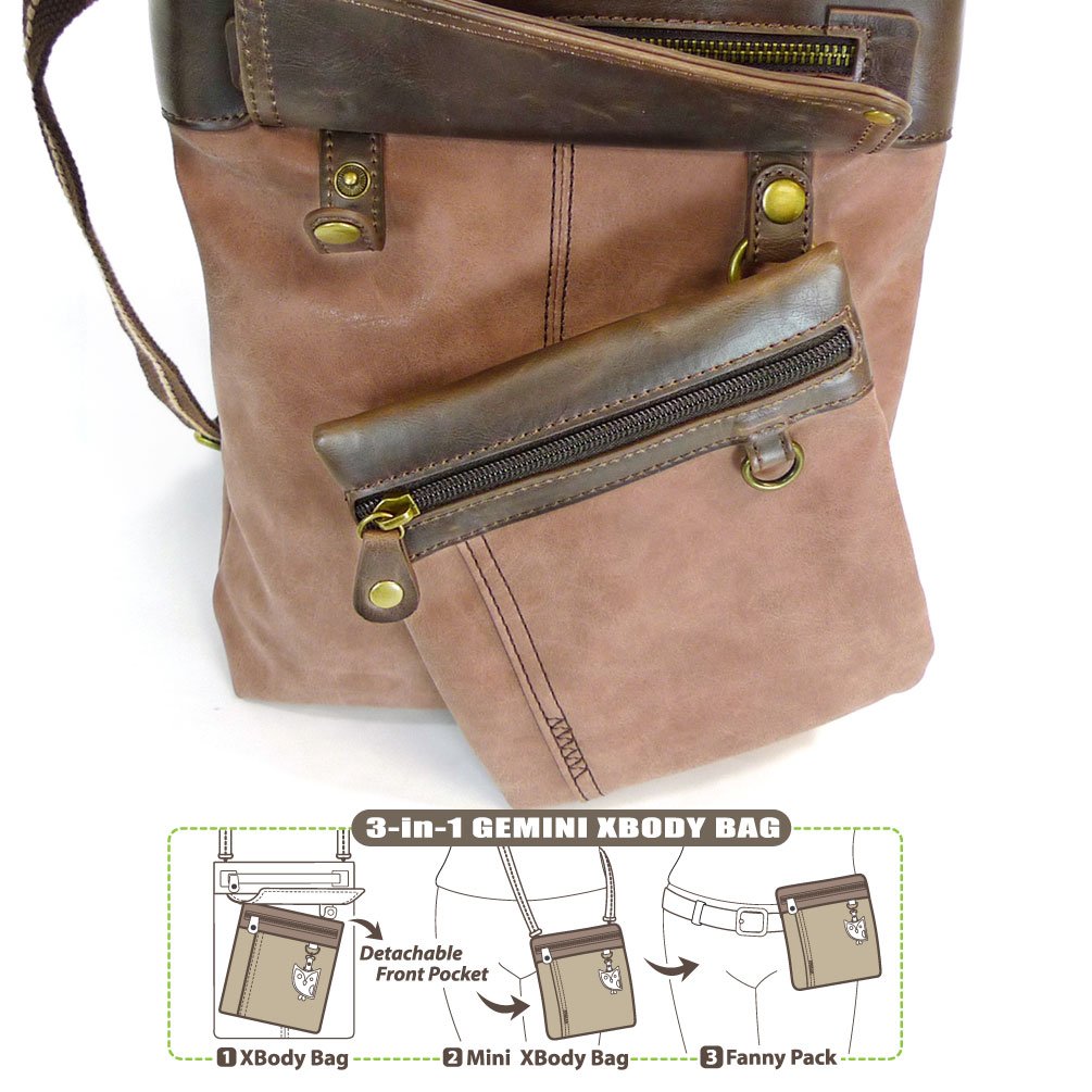 CHALA GEMINI Crossbody Canvas Messenger Bag for Women - Stylish & Durable Shoulder Bag for Travel, Work, and Everyday Use