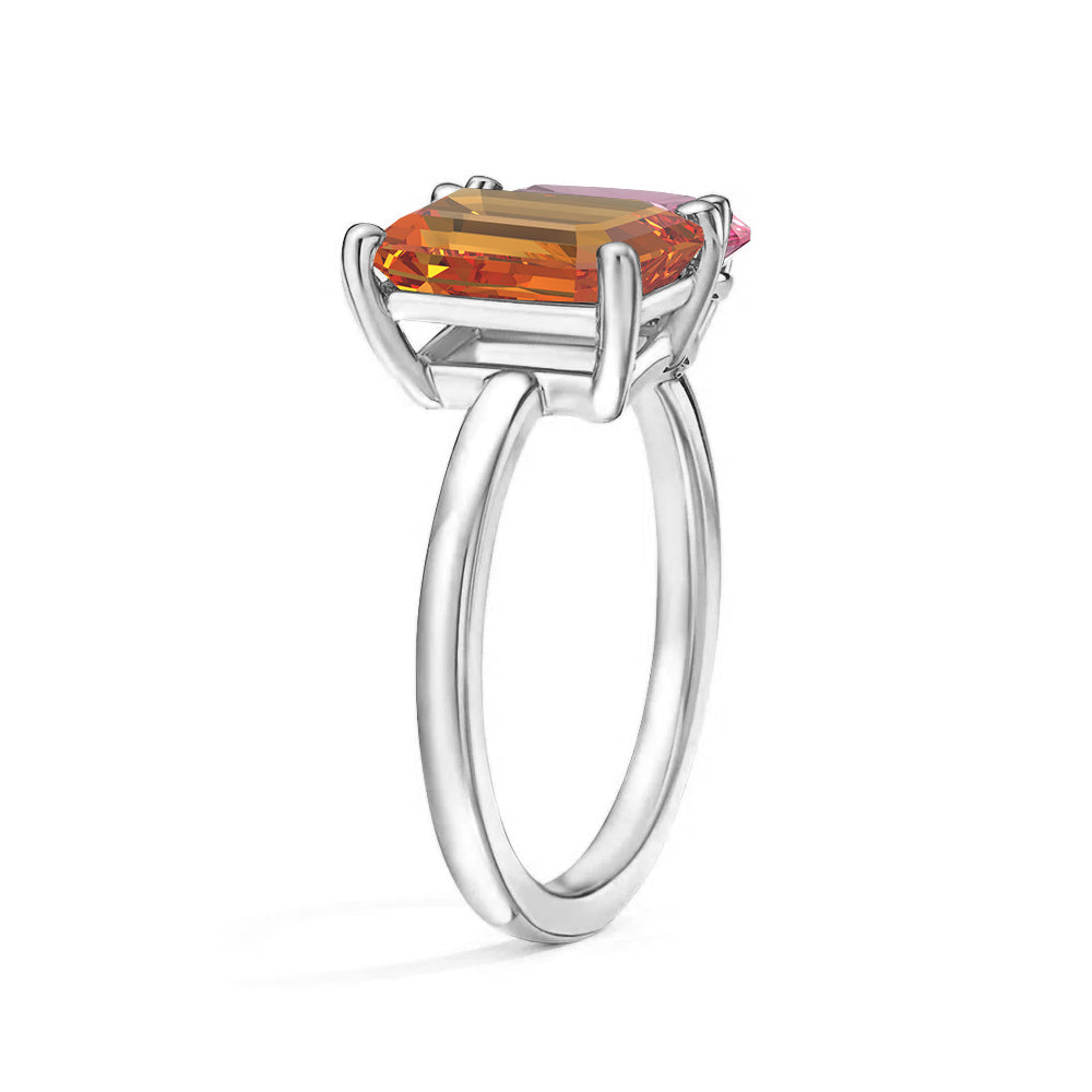 Personalized Toi et Moi Citrine Birthstone Ring for Couples - Romantic Anniversary Gift for Her, Wedding Promise Ring, Unique Jewelry for Special Occasions