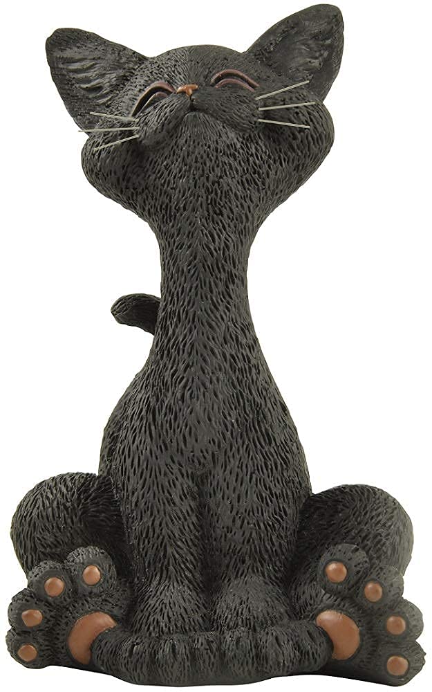 Happy Black Cat Figurine - Cute Home & Office Decor for Cat Lovers - Perfect Gift Idea
