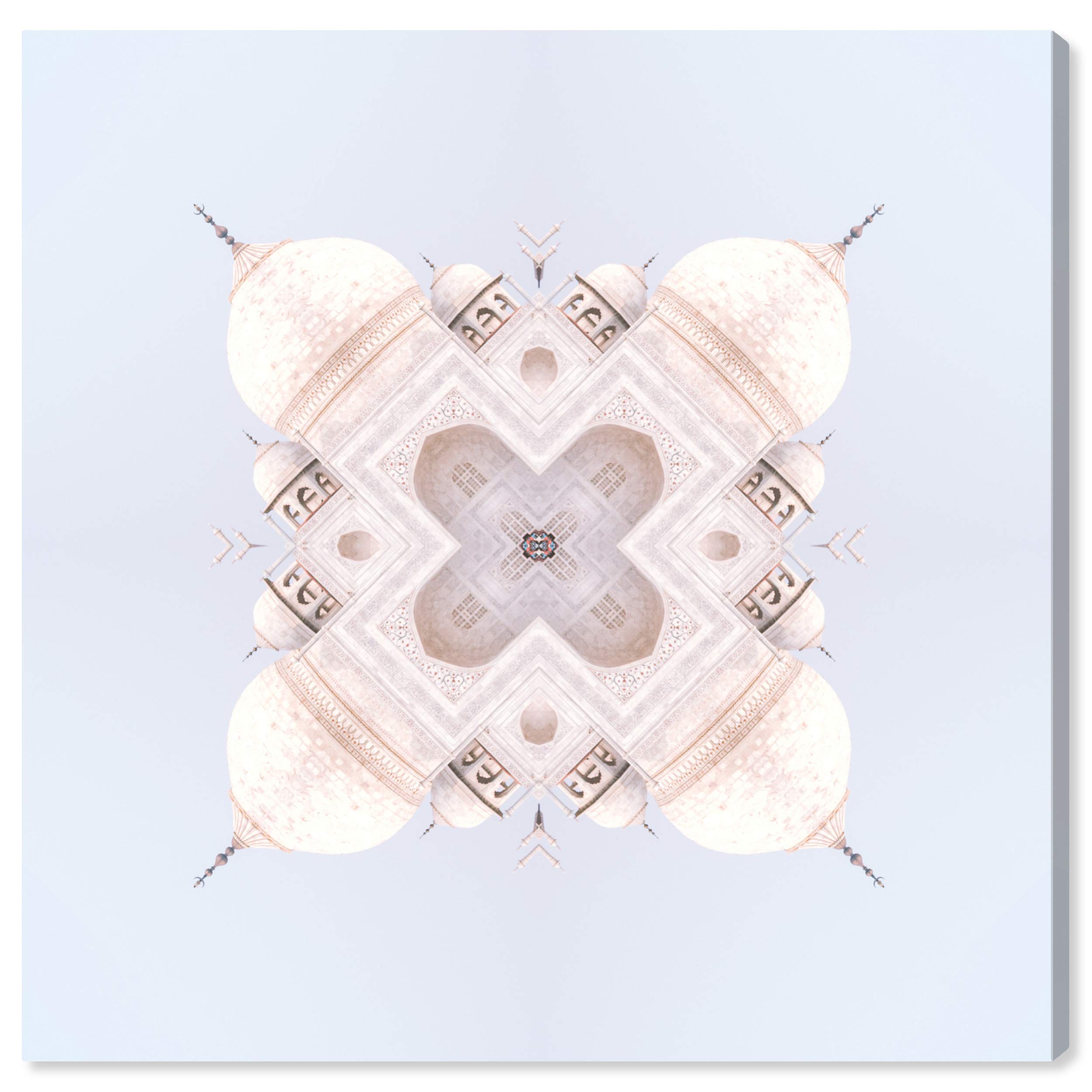 Oliver Gal Artist Co. 'Kalei III' Asian Architecture Wall Art Canvas Print - 30x30 Inches Modern Home Decor in White & Blue - Perfect for Living Room, Bedroom or Office Wall Decor