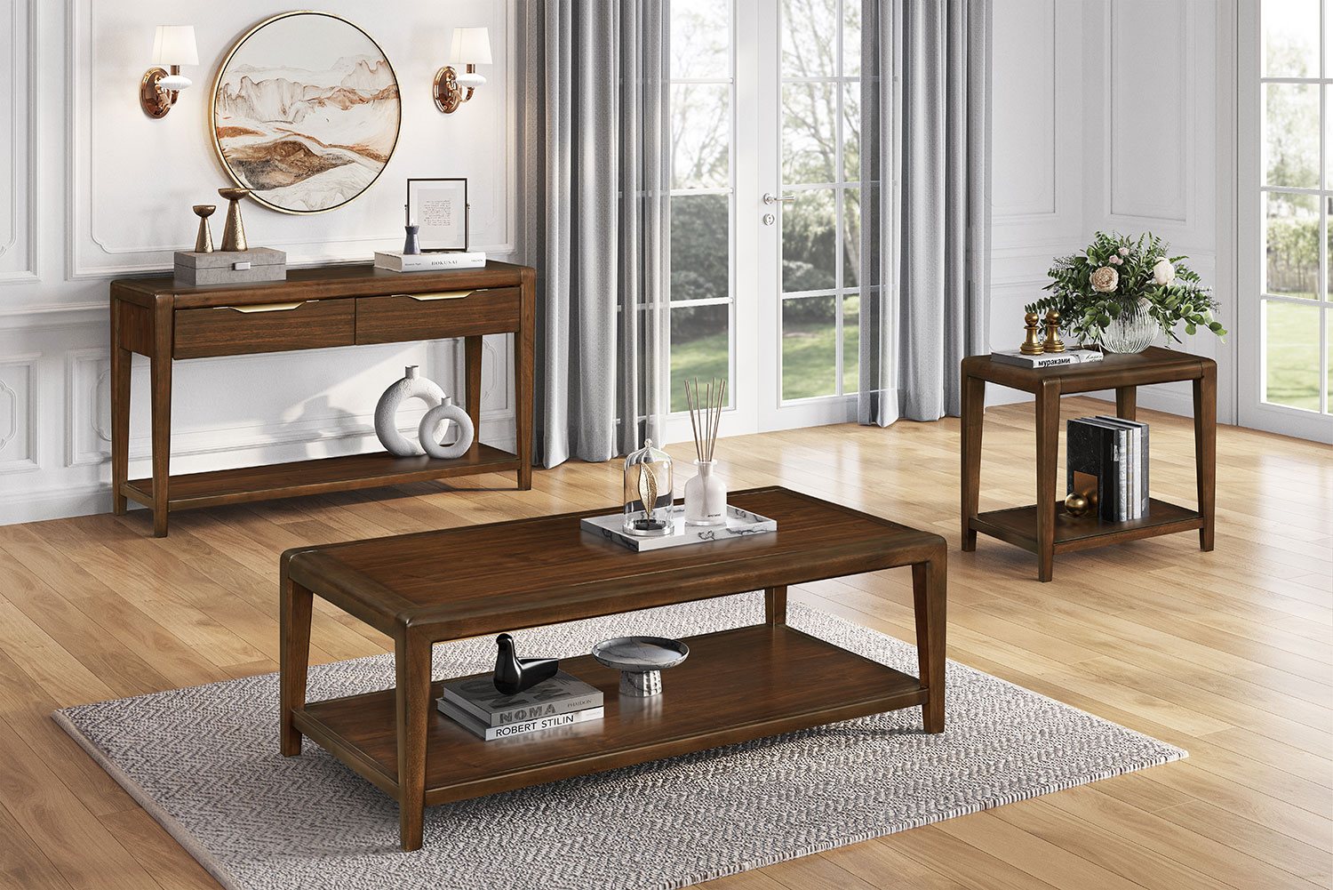Anders 24 Inch End Table - Dark Walnut Finish - Modern Nightstand or Living Room Side Table for Bedroom, Office & Small Spaces