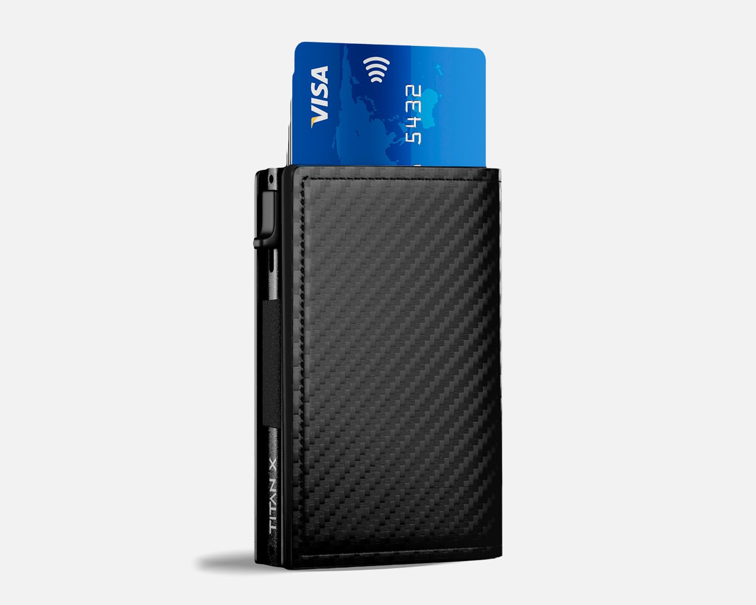 TITAN X Trifold Wallet for Men - Slim RFID Blocking Leather & Metal Minimalist Wallet with Carbon Fiber Design - Perfect for Front Pocket, Travel & Everyday Use - Includes Gift Box