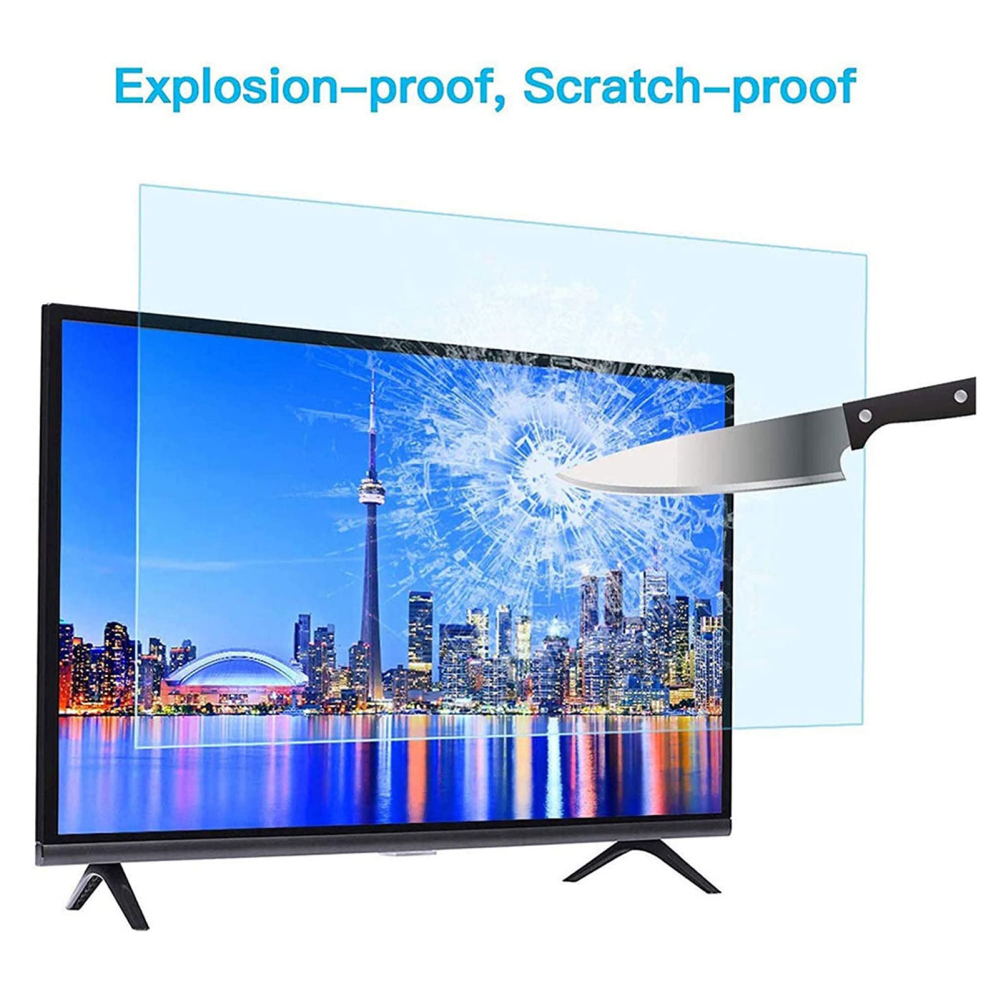 43-65 Inch Anti Glare TV Screen Protector - Matte Frosted Film for LCD, LED, 4K OLED TVs (55in 1221x689mm) | Reduces Blue Light, Eye Strain & Improves Sleep | Ideal for Home Theater, Gaming & Office Use