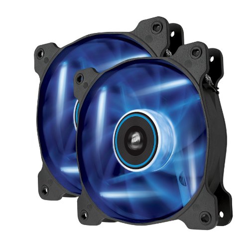 Corsair AF120 LED Quiet Edition High Airflow Cooling Fan Twin Pack - Blue LED PC Case Fans for Gaming Computer & Desktop Cooling | Perfect for PC Builds, Workstations & Home Office Setups