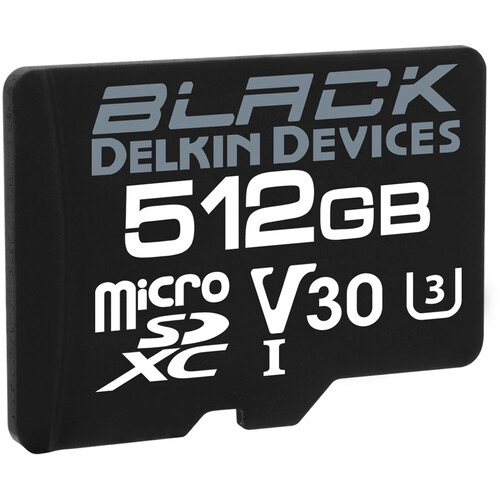 Delkin Devices 512GB UHS-I microSDXC Memory Card with SD Adapter - High Speed Storage for 4K Cameras, Drones, and Smartphones