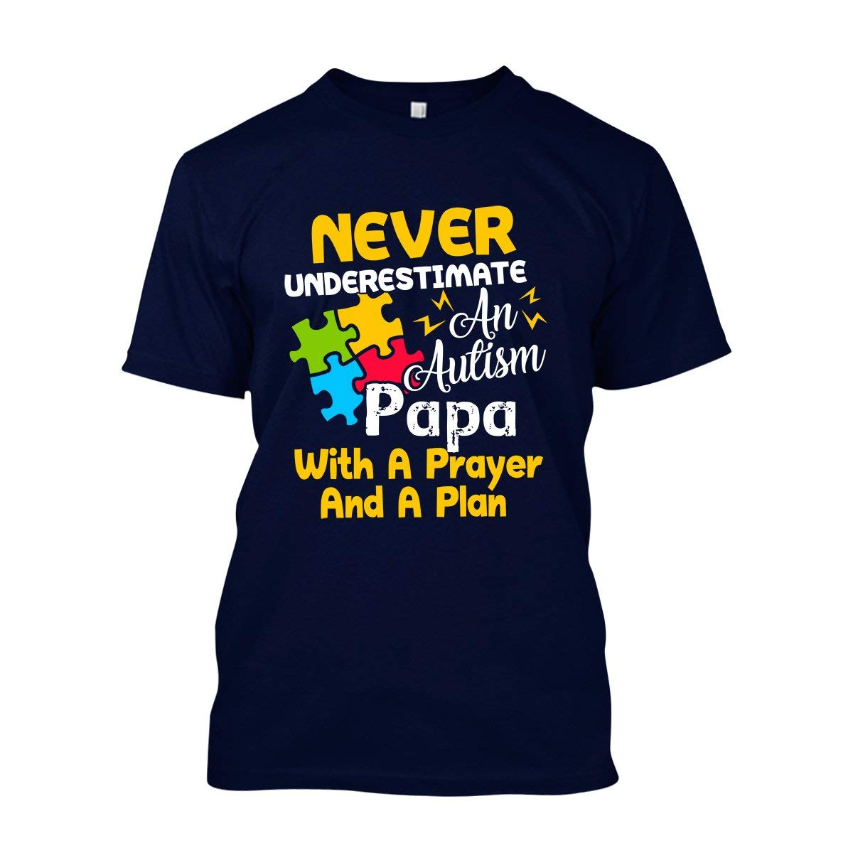 Autism Awareness Dad Shirt - 100% Cotton Comfortable T-Shirt for Supportive Fathers - Perfect for Autism Acceptance Month & Fundraising Events