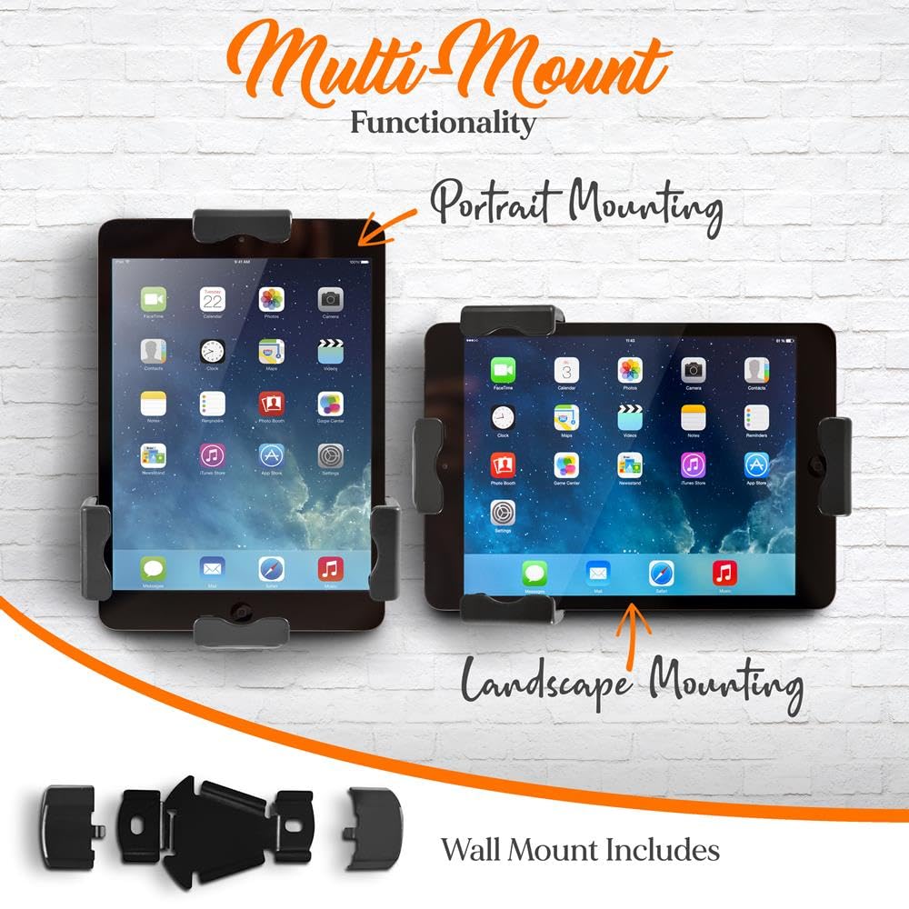 Pyle PSPADLK8 Anti-Theft Tablet Security Stand Kiosk - Adjustable Locking Desktop Tablet Holder with Cable Management for iPad, Kindle, Samsung & Android Tablets - Perfect for Retail Stores, Libraries & Public Kiosks
