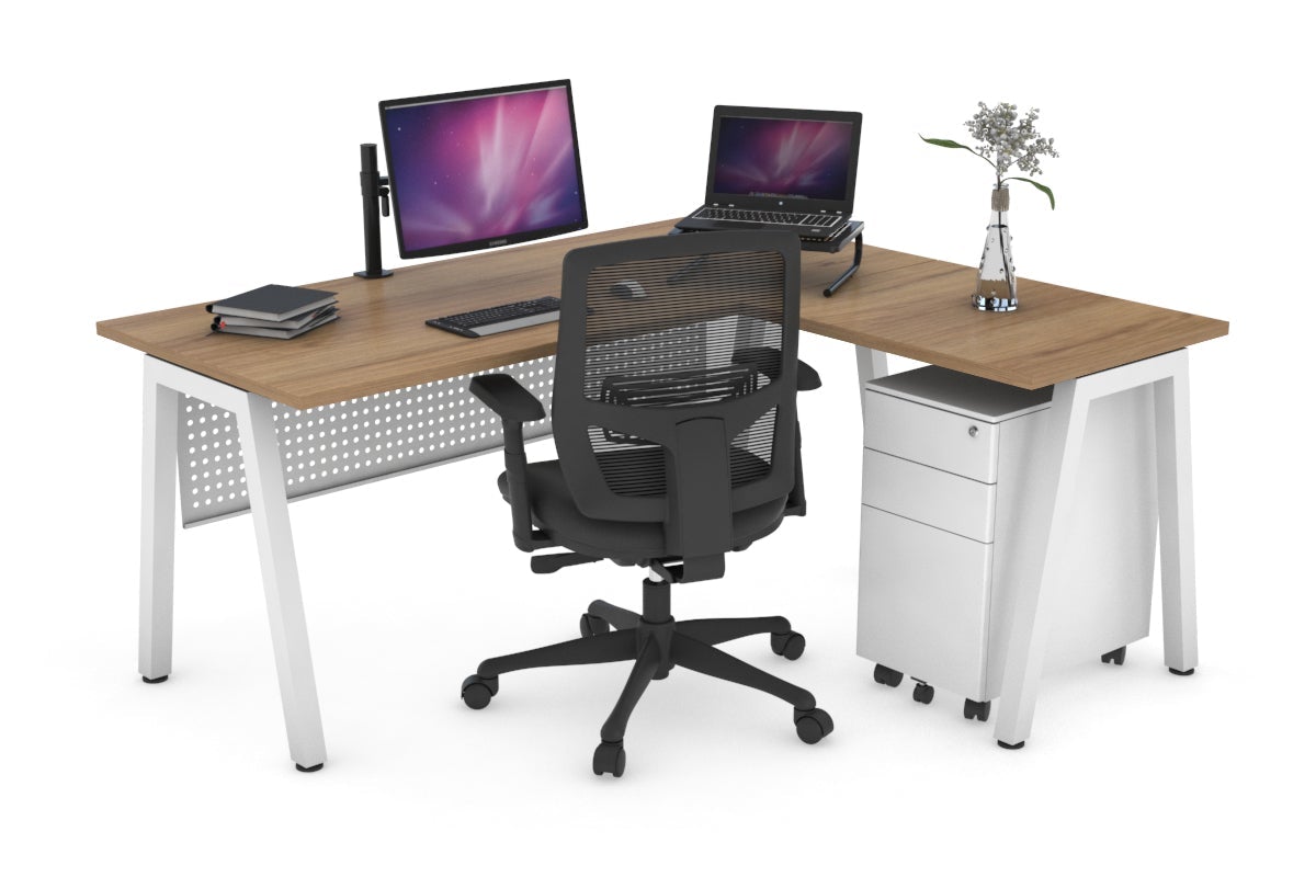 L-Shaped Corner Office Desk with Quadro A Legs - 1600L x 1450W - Perfect for Home Office, Gaming Setup & Workspace Organization