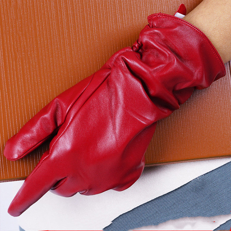 Women's Winter Leather Gloves - Warm Touchscreen Compatible Gloves for Outdoor Activities, Driving & Cold Weather Protection