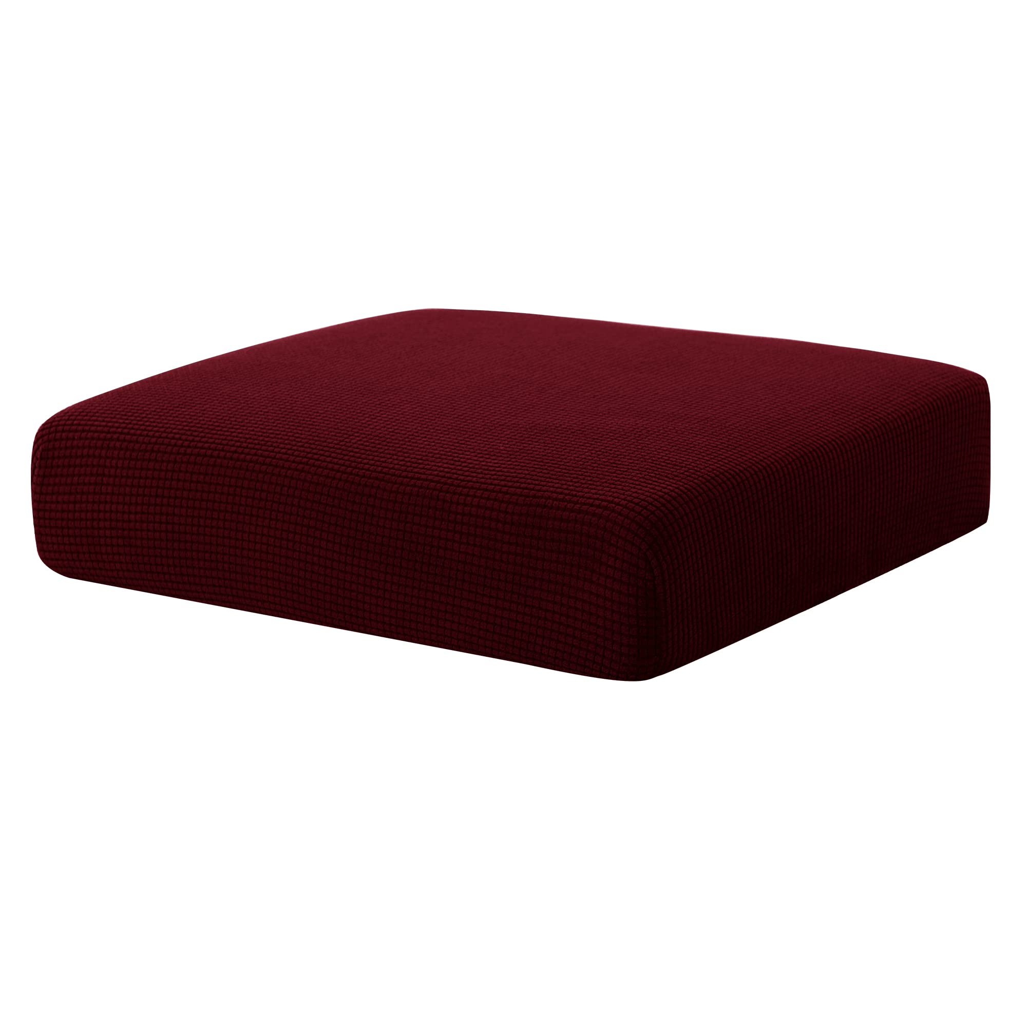 Hokway Christmas Wine Red Stretch Sofa Cushion Covers - Small Size, Slipcover Protector for Living Room, Sectional, Loveseat - Perfect for Holiday Decor & Home Staging