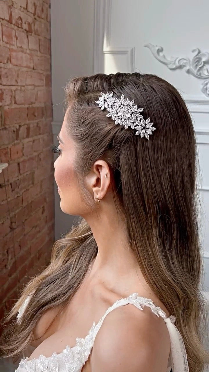 SIDONIE Simulated Diamond Wedding Hair Comb - Elegant Bridal Headpiece for Bride, Bridesmaids & Special Occasions | Perfect for Weddings, Prom & Formal Events