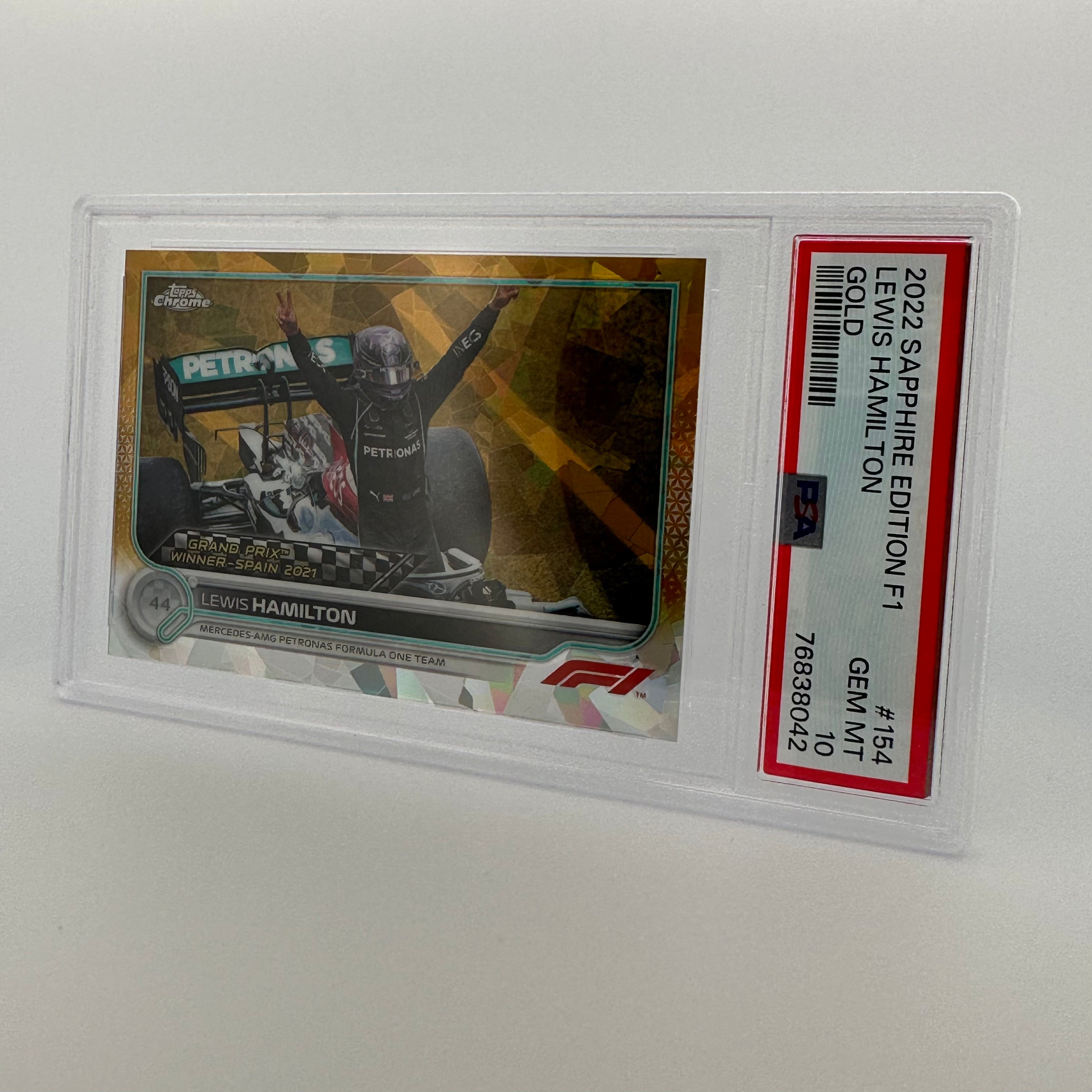 PSA 10 Graded 2006 Lewis Hamilton #154 Sapphire Edition Gold Parallel - Rare Collectible F1 Racing Card for Display & Investment